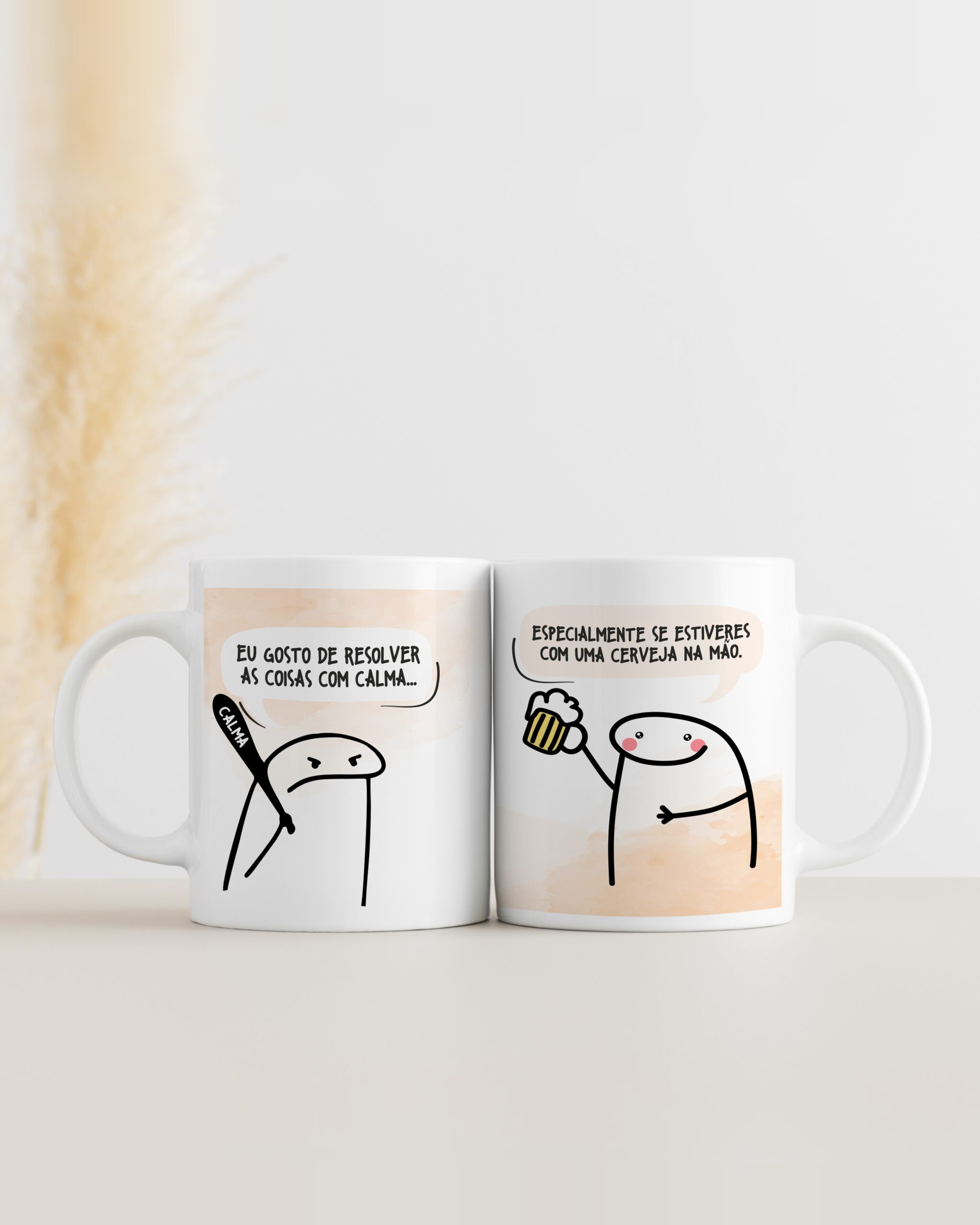 Caneca Resolver as Coisas com Calma e Cerveja