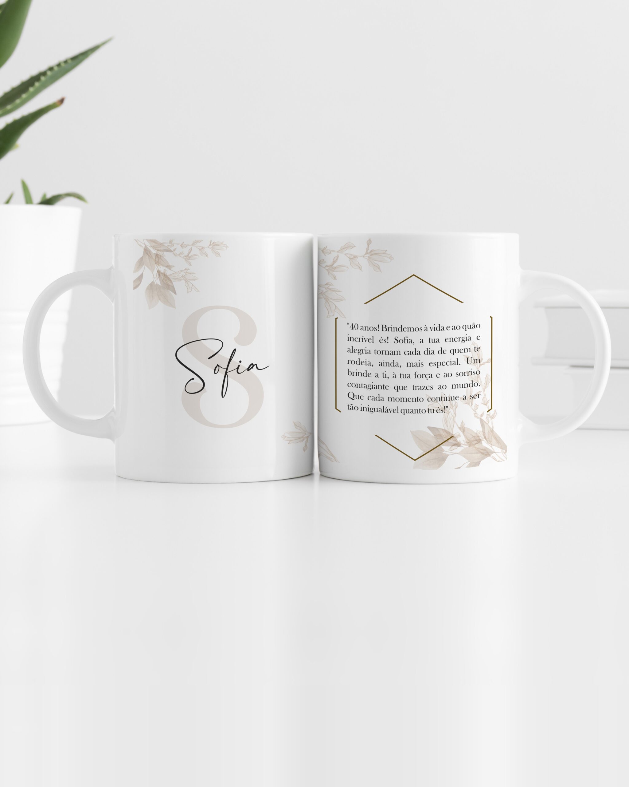 Caneca Inicial com Nome e Texto