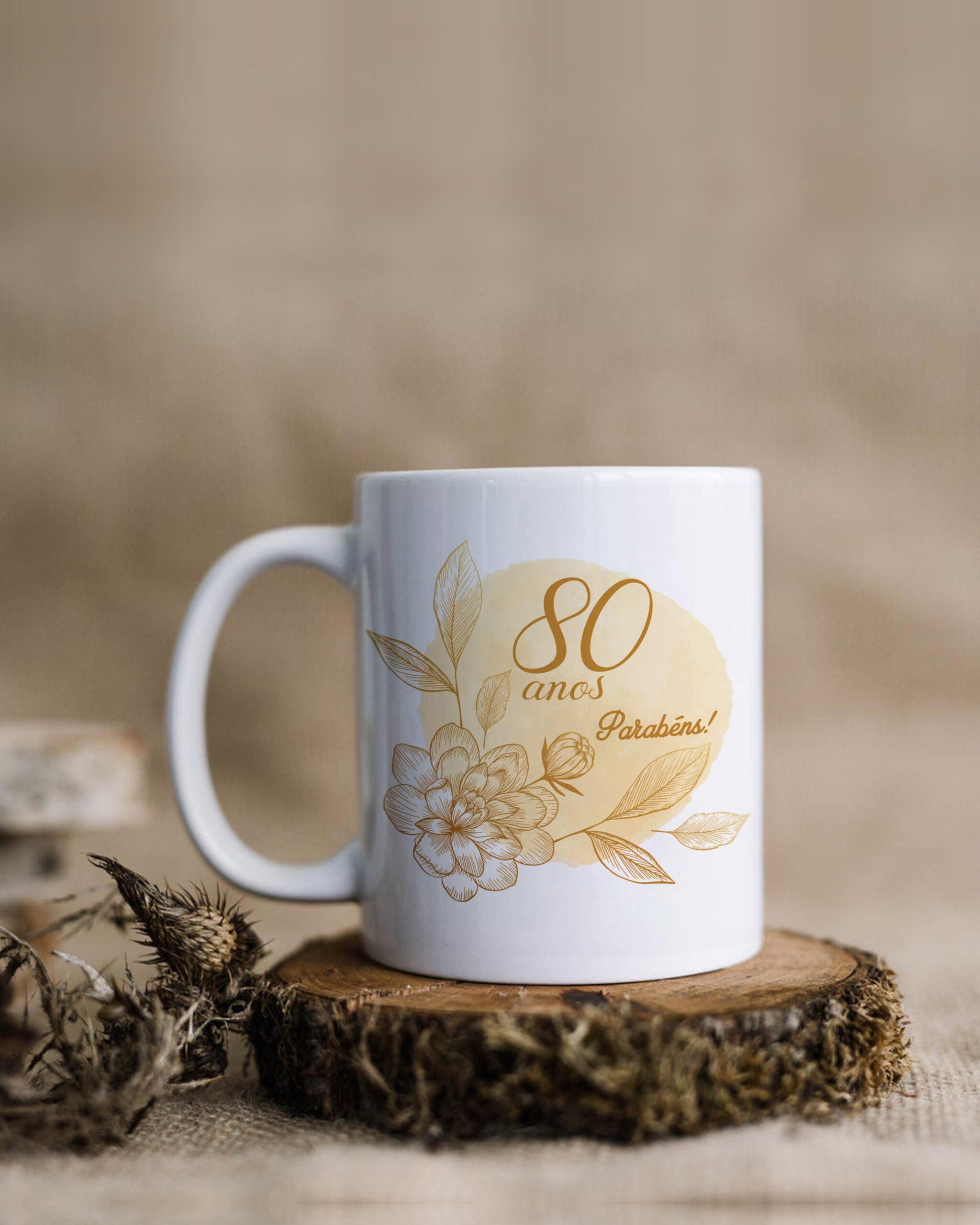 Caneca 80 Anos Parabéns