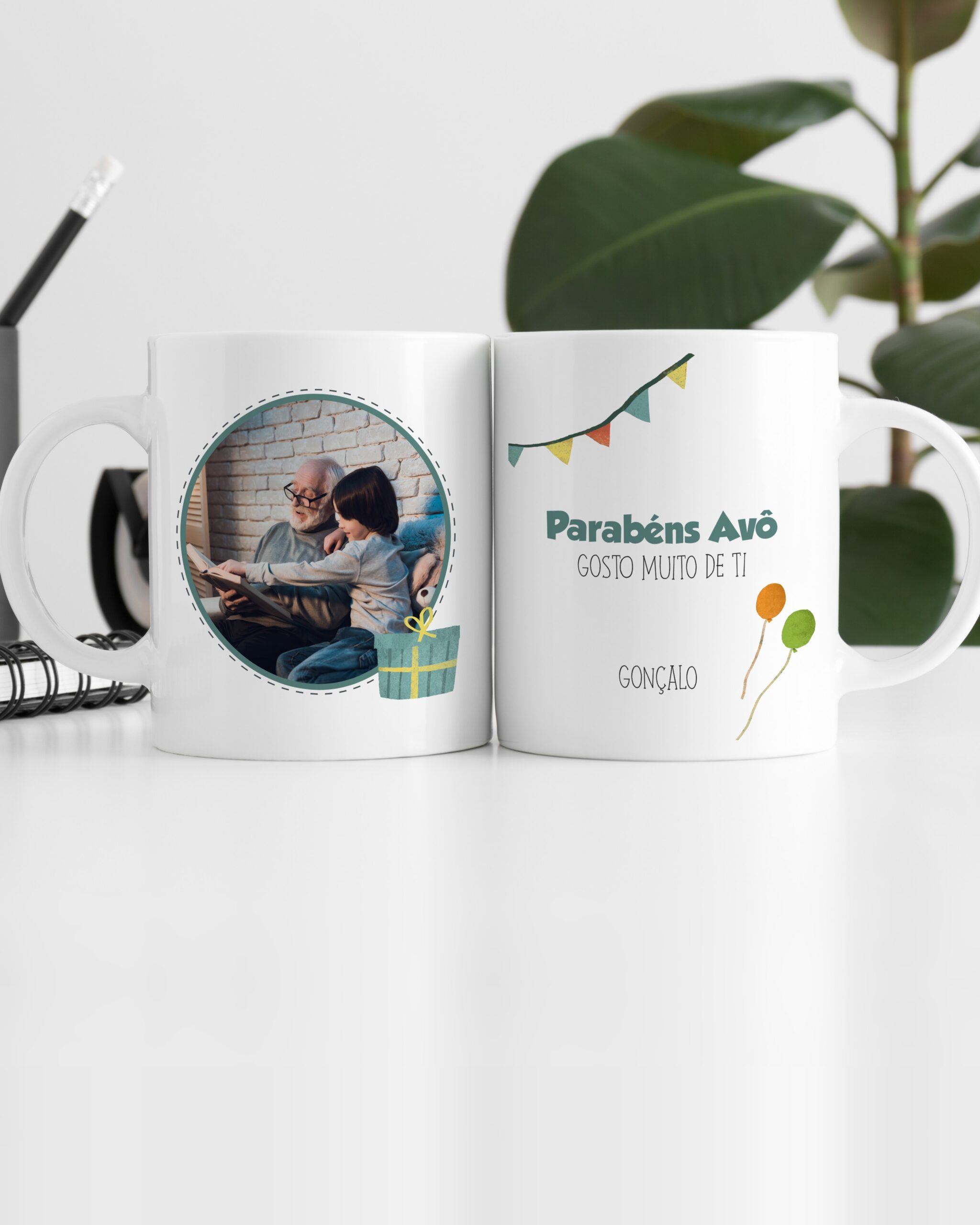 Caneca Parabéns Avô Gosto Muito de Ti