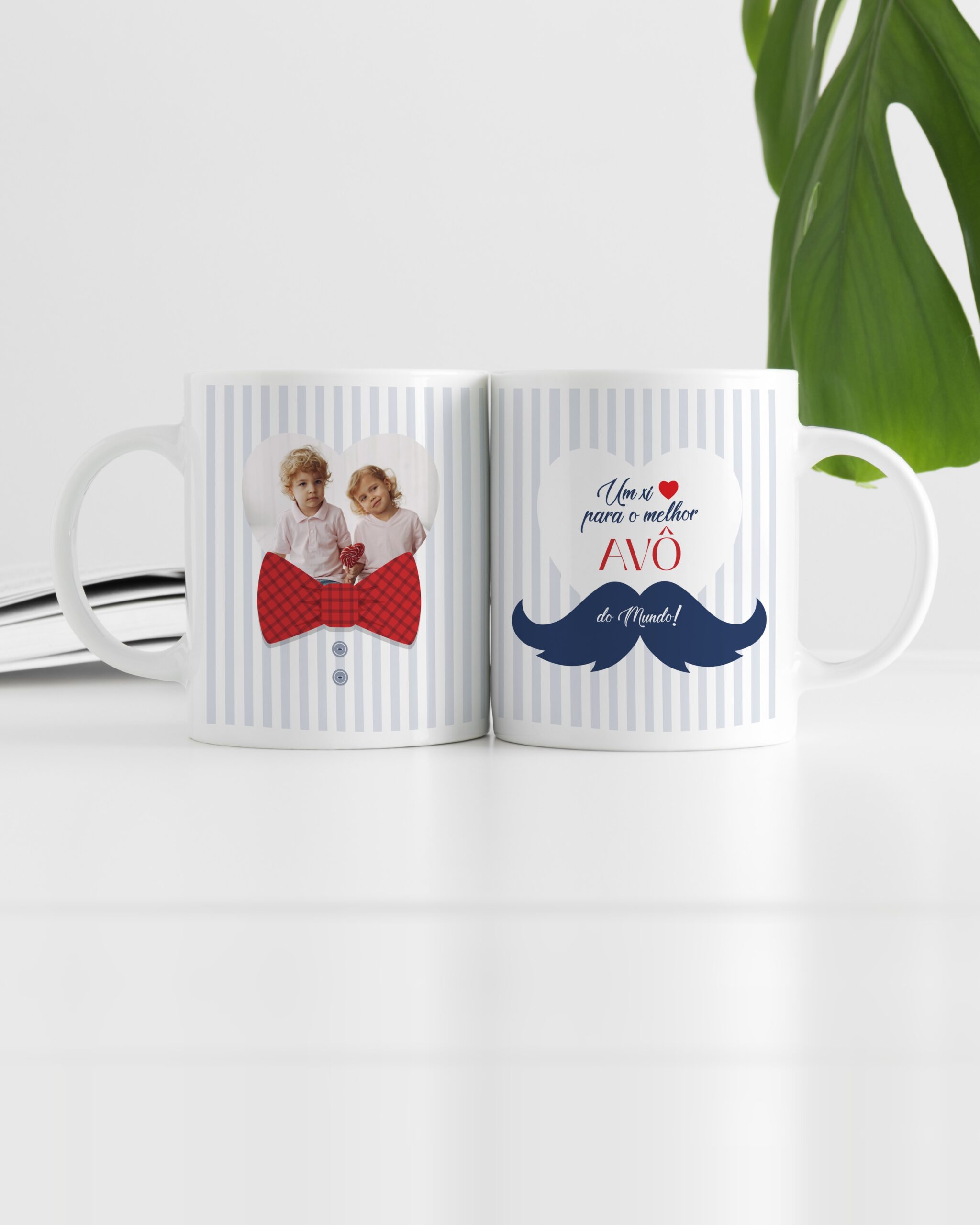 Caneca Para o Melhor Avô do Mundo Laço e Bigode