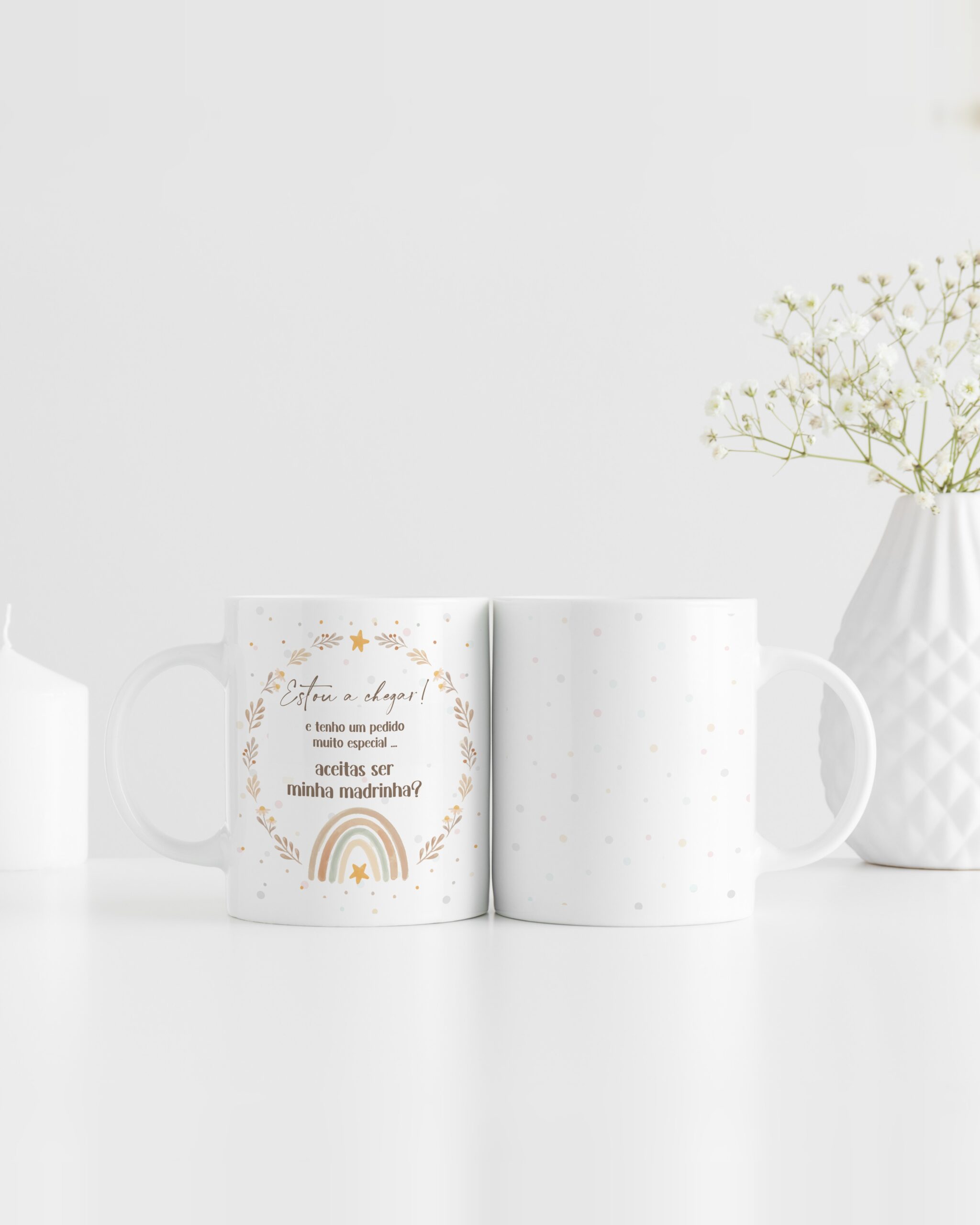 Caneca Arco-Íris Aceitas Ser Minha Madrinha