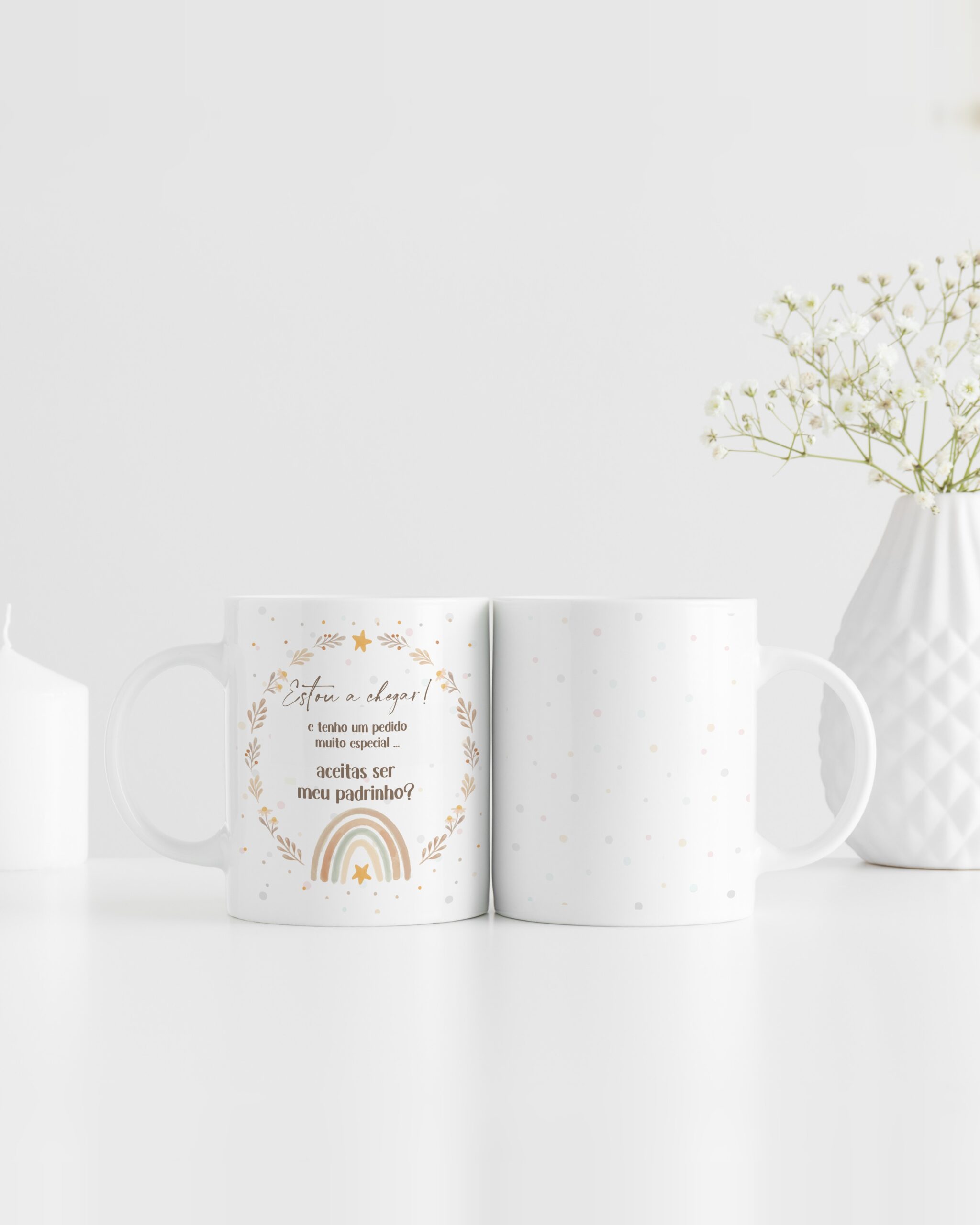 Caneca Arco-Íris Aceitas Ser Meu Padrinho