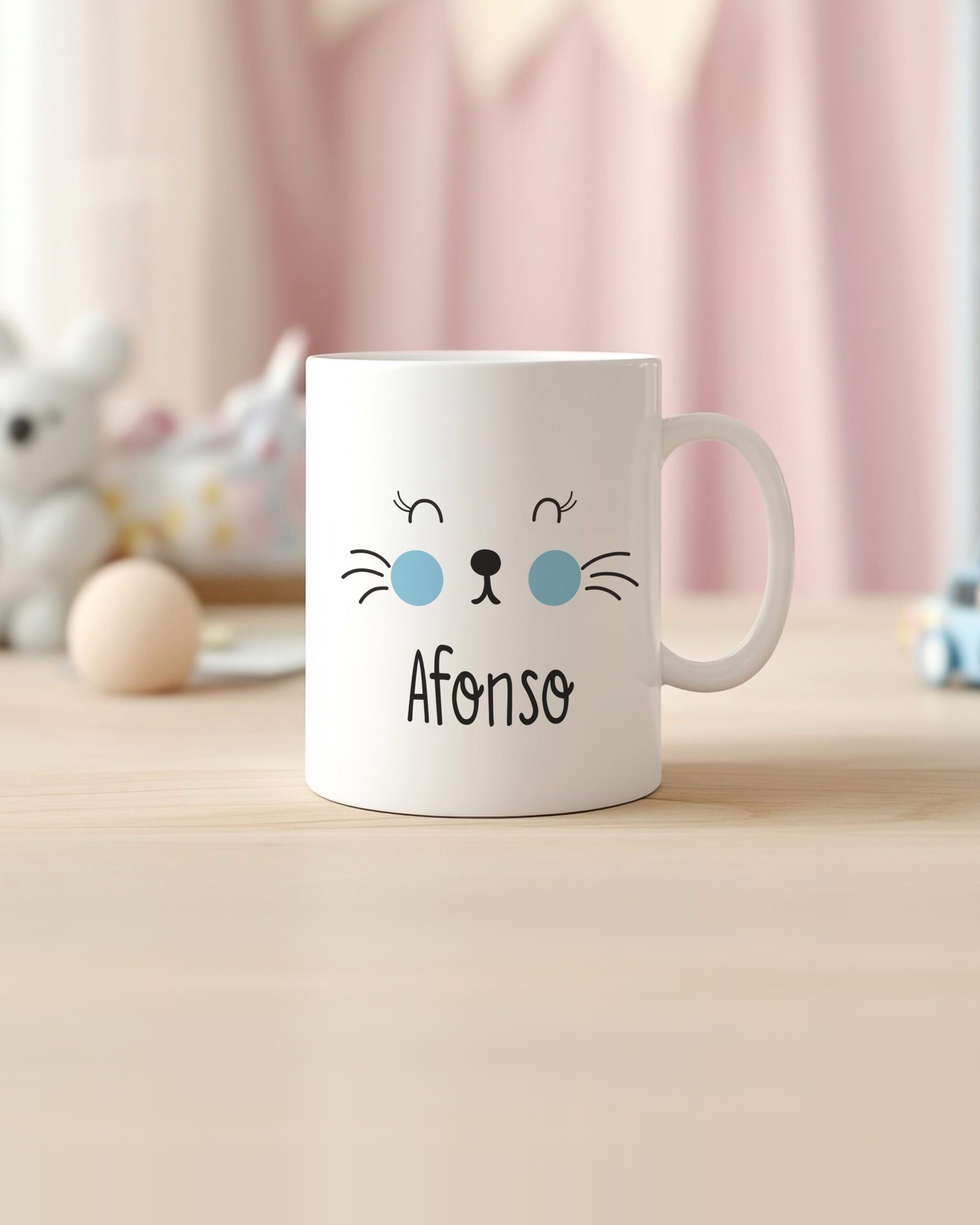 Caneca Gatinho com Nome Menino