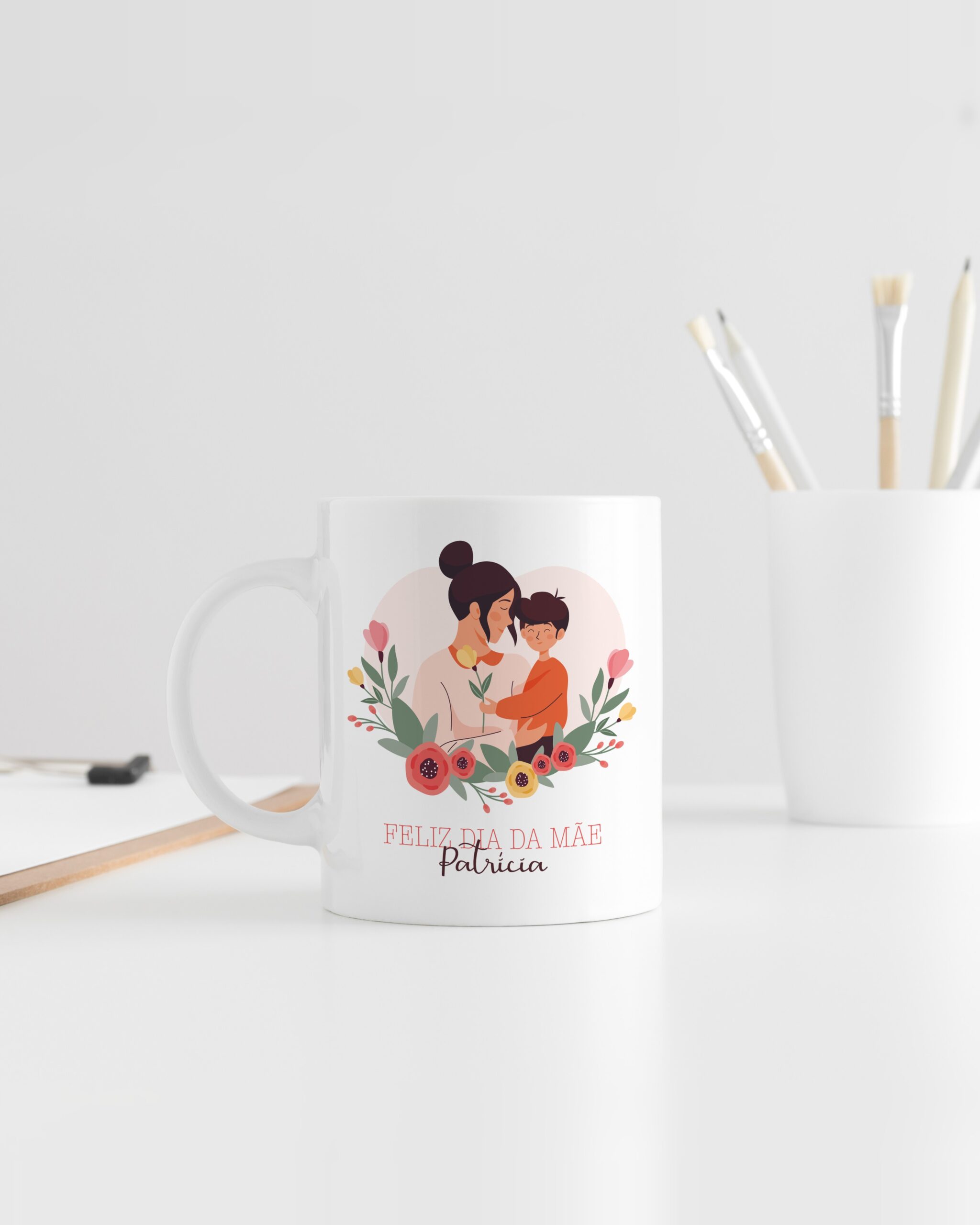Caneca Feliz Dia da Mãe Mãe e Filhos