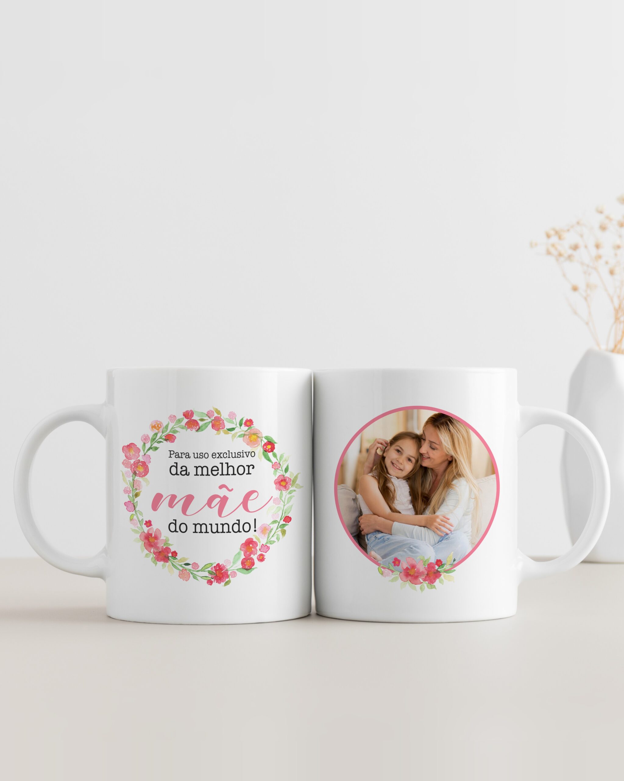 Caneca Uso Exclusivo da Melhor Mãe do Mundo Floral