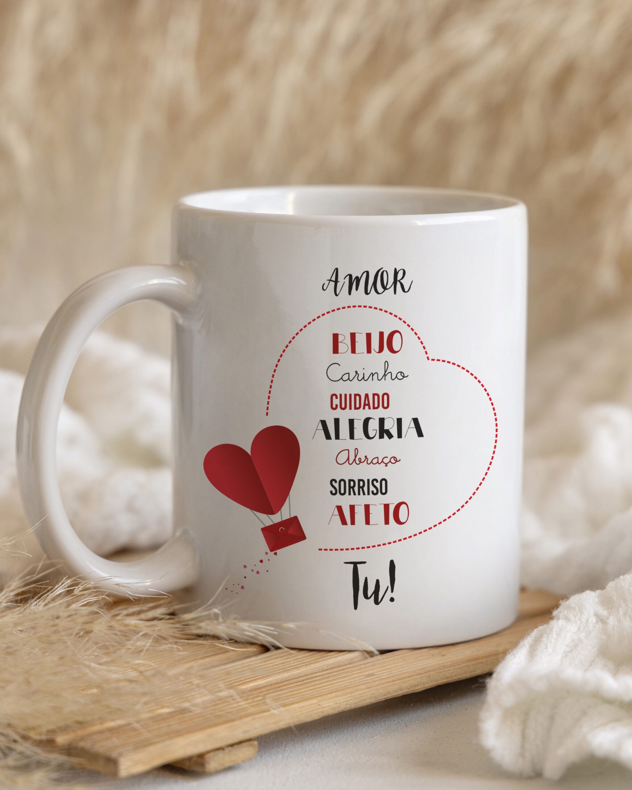Caneca Amor Beijo Carinho Tu