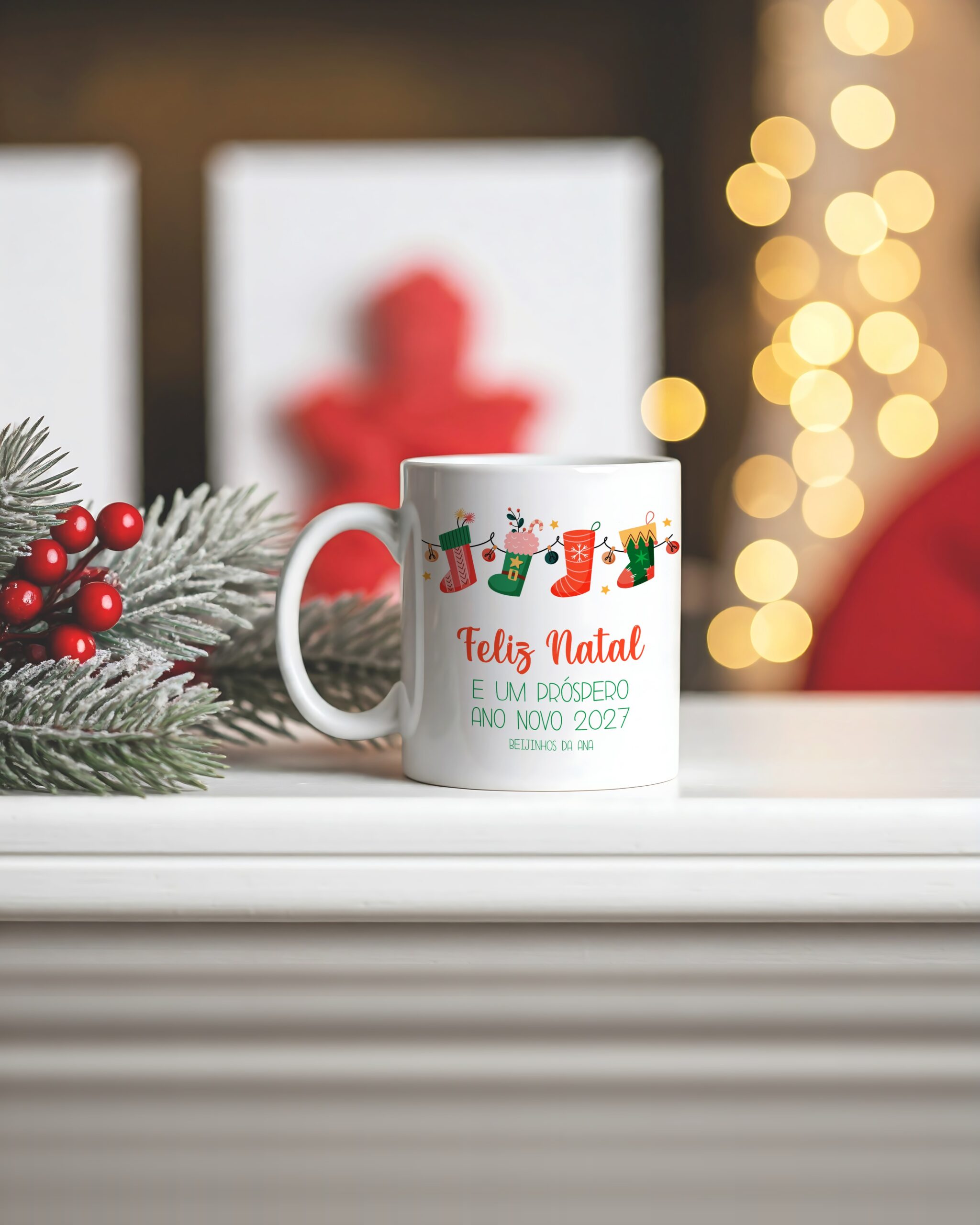 Caneca Feliz Natal e um Próspero Ano Novo