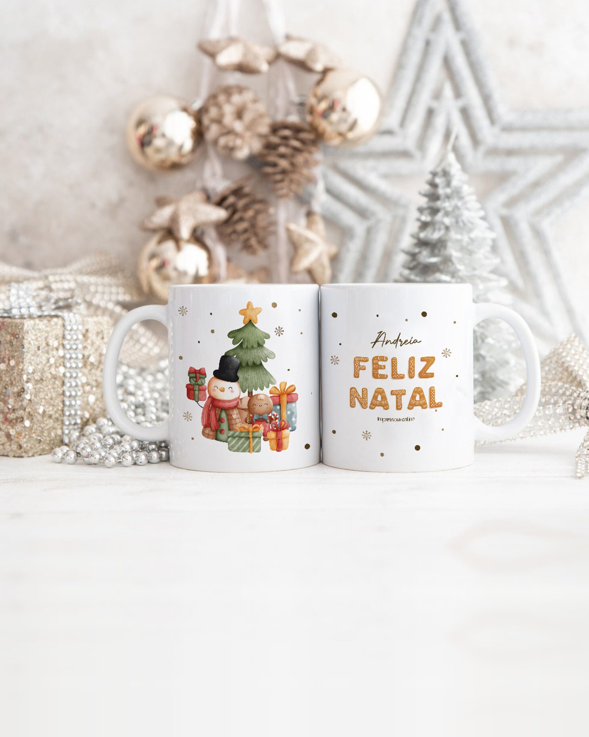Caneca Feliz Natal com Nome