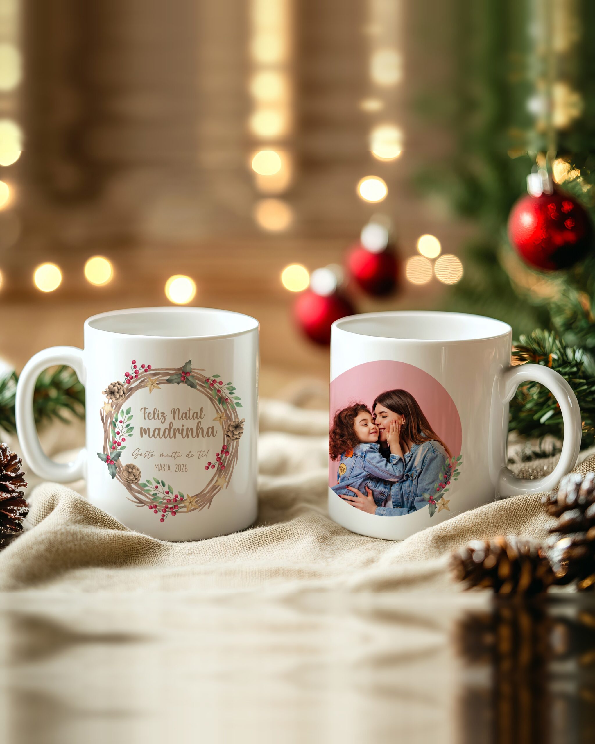 Caneca personalizada Feliz Natal Madrinha