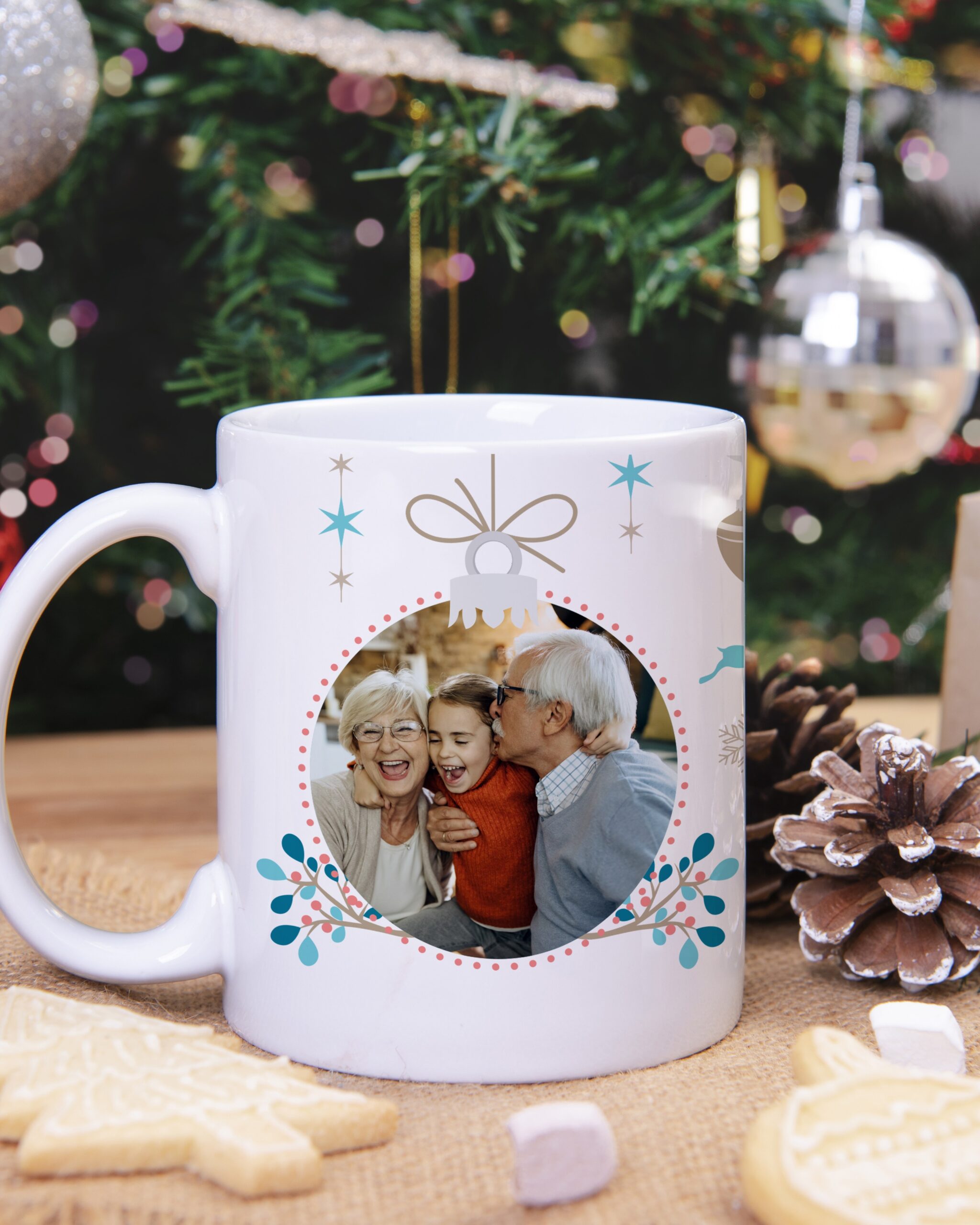 Caneca Bola de Natal com Foto