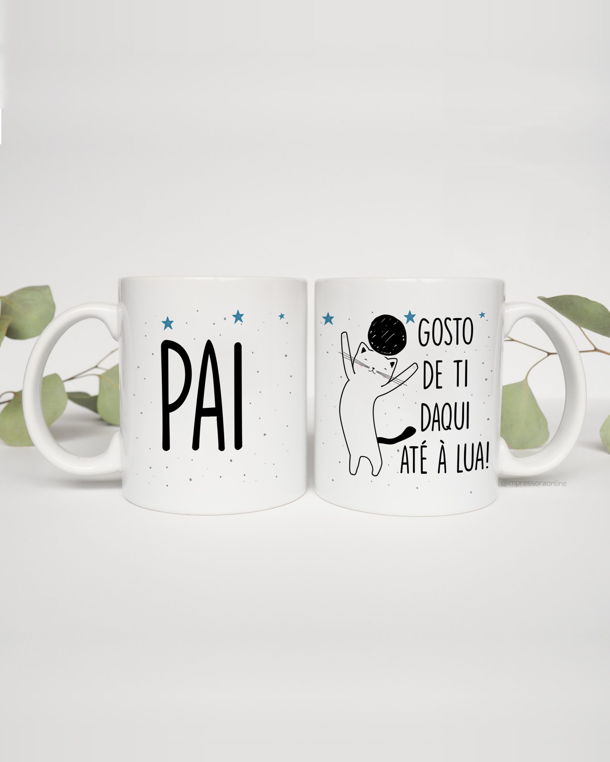 Caneca personalizada Pai Gosto de Ti Daqui até à Lua