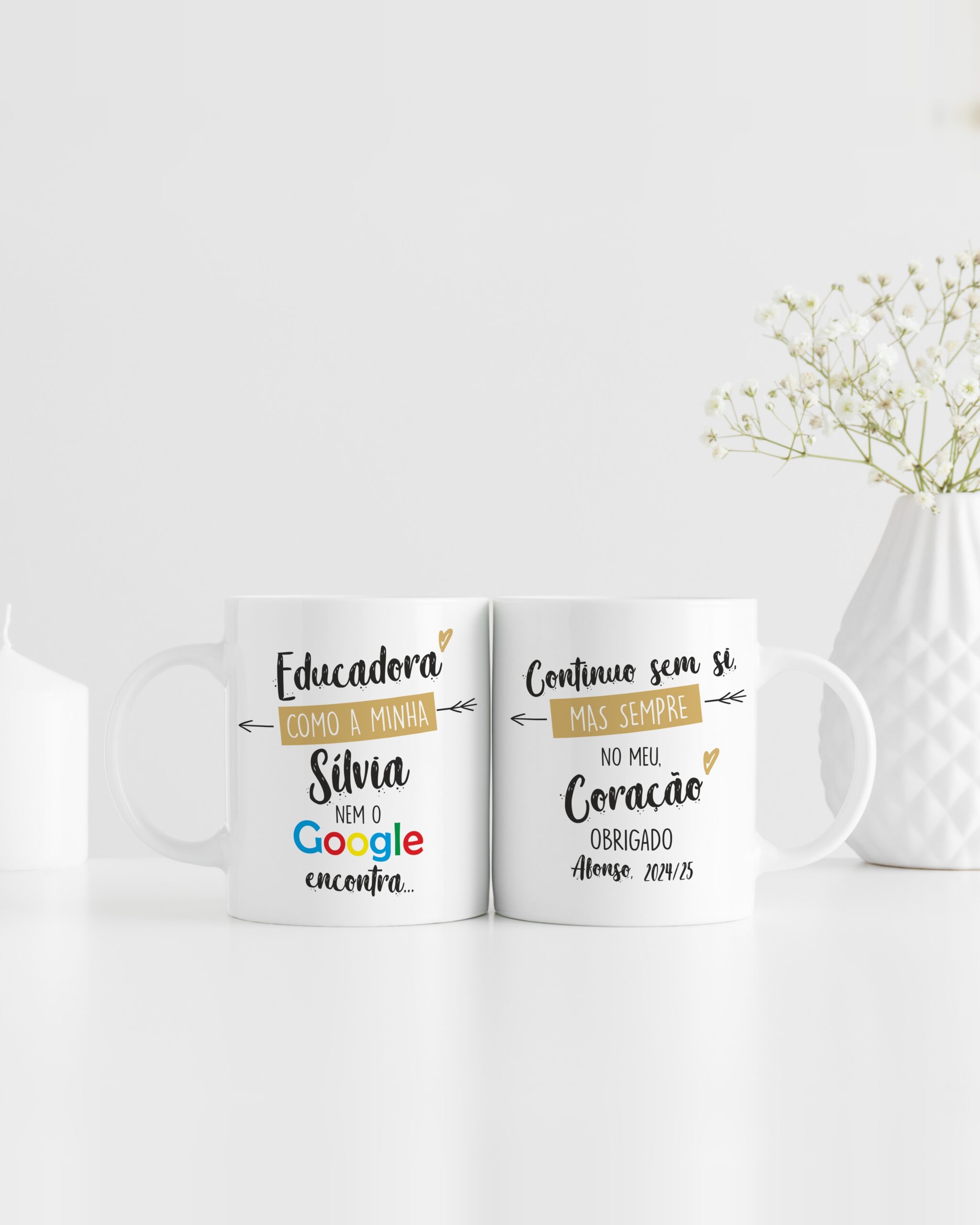 Caneca Educadora Continuas Sempre no Meu Coração