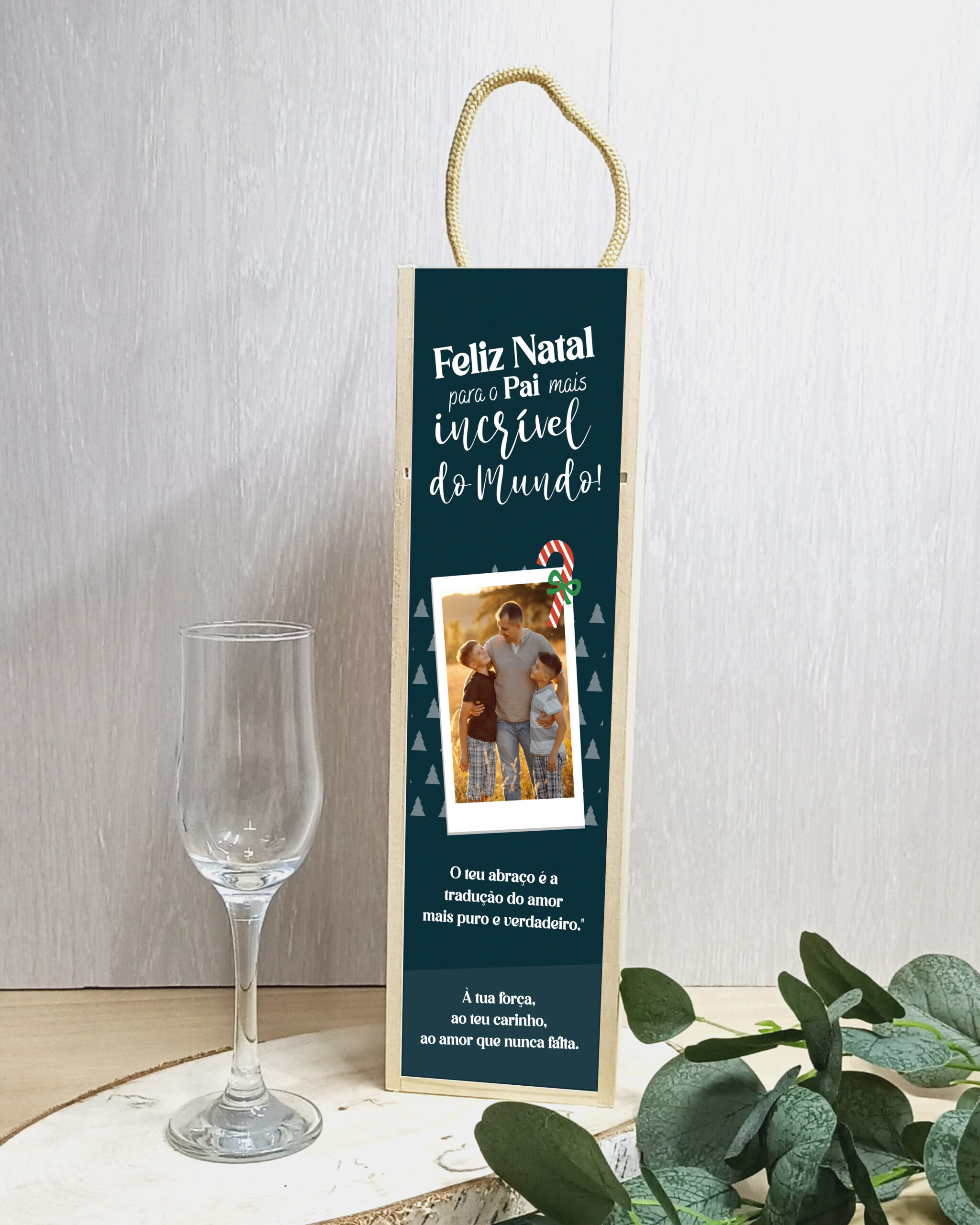 Caixa de Vinho Feliz Natal Pai Mais Incrível do Mundo
