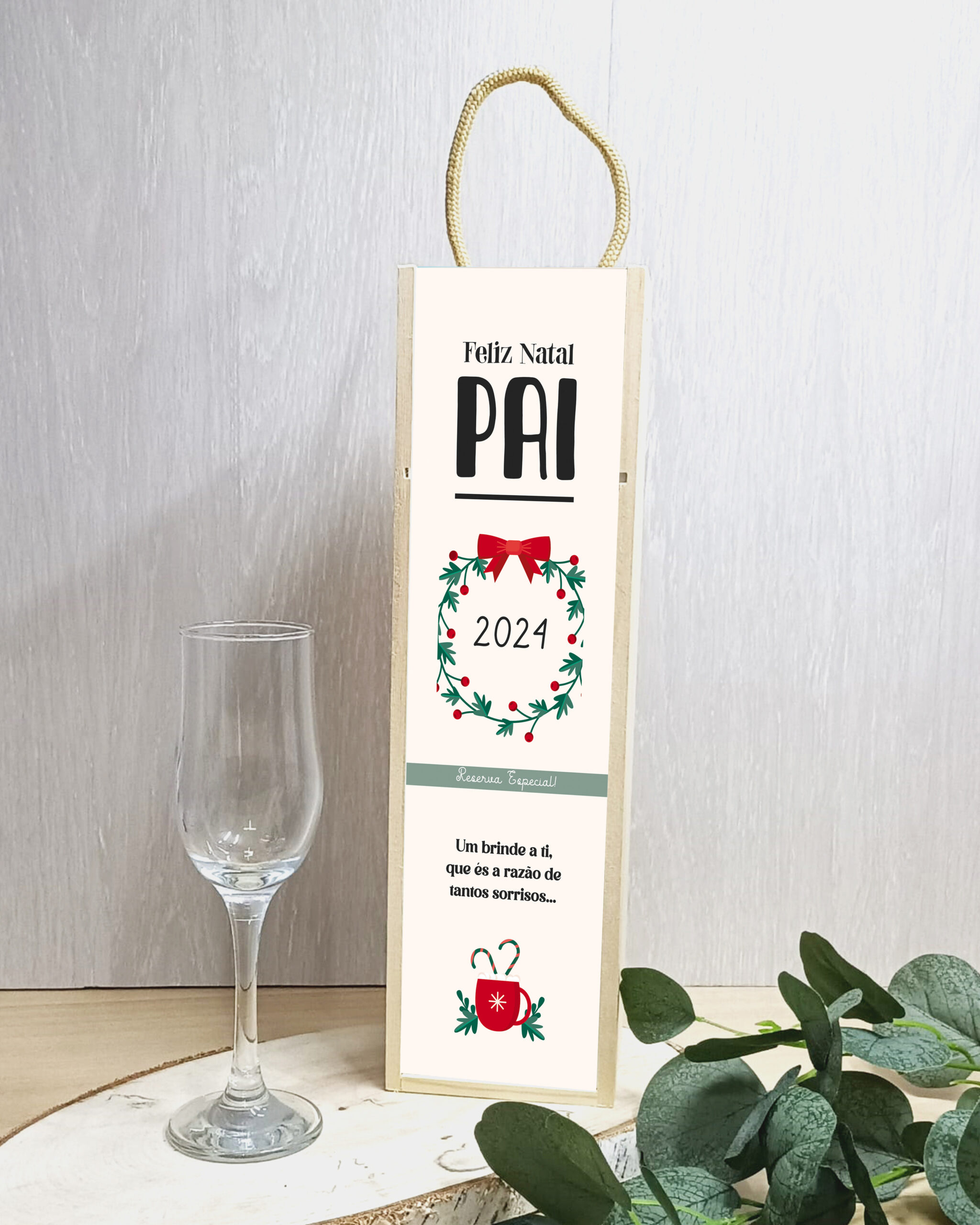 Caixa de Vinho Feliz Natal Pai Coroa 2024