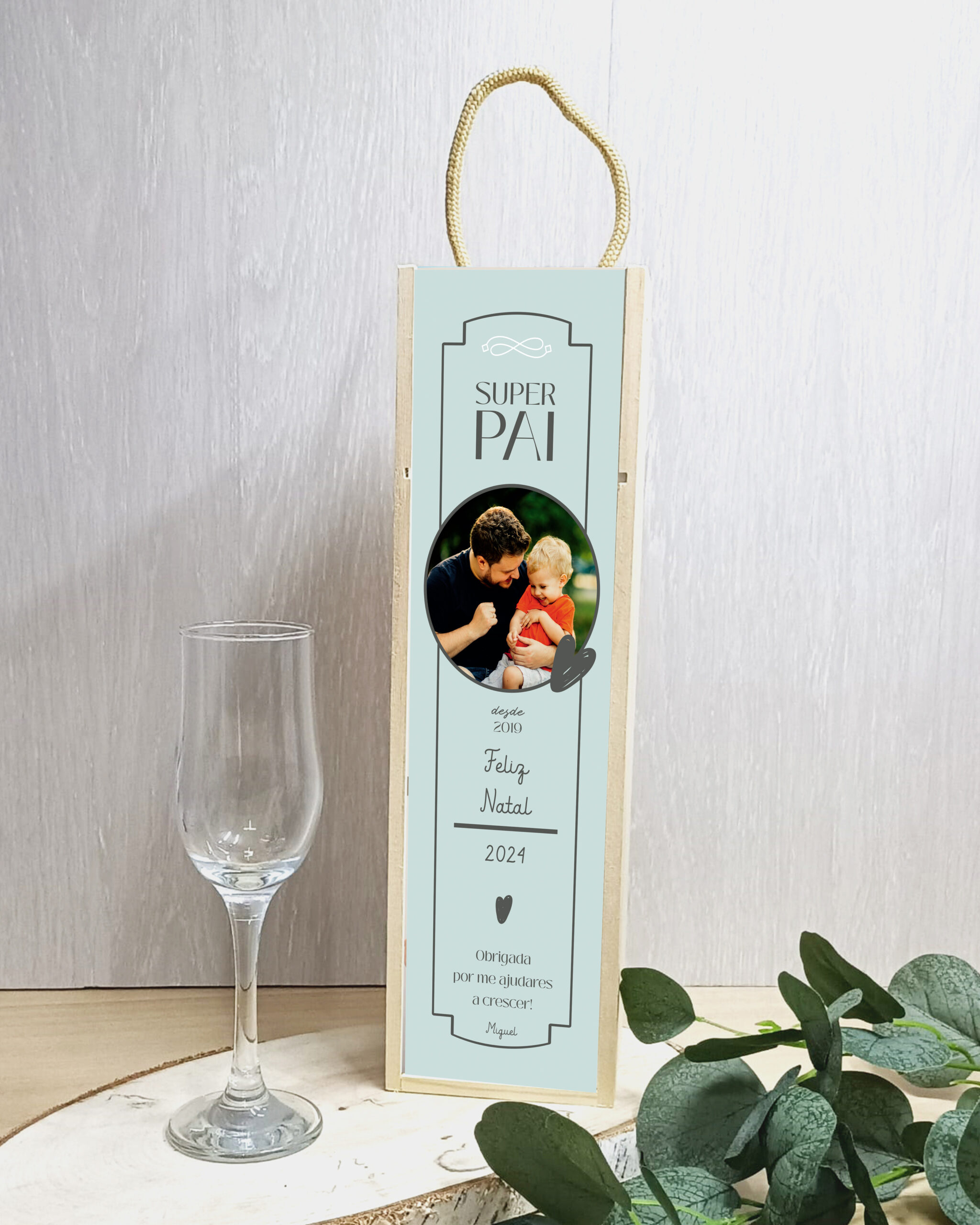 Caixa de Vinho Super Pai Feliz Natal
