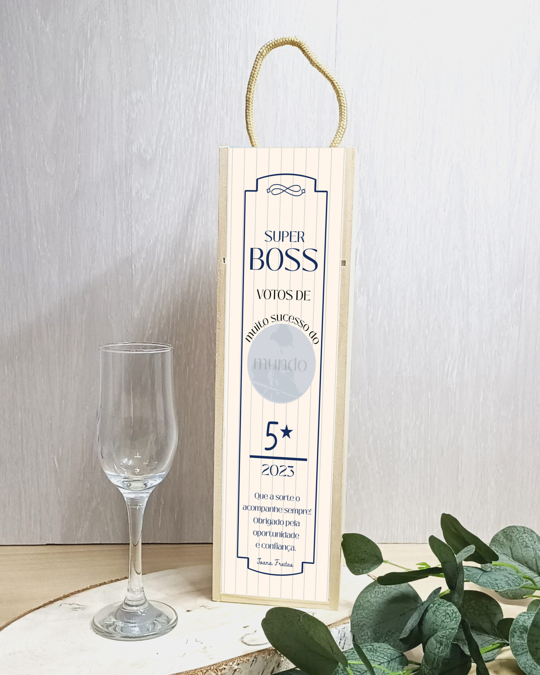 Caixa de Vinho Super Boss Votos de Sucesso