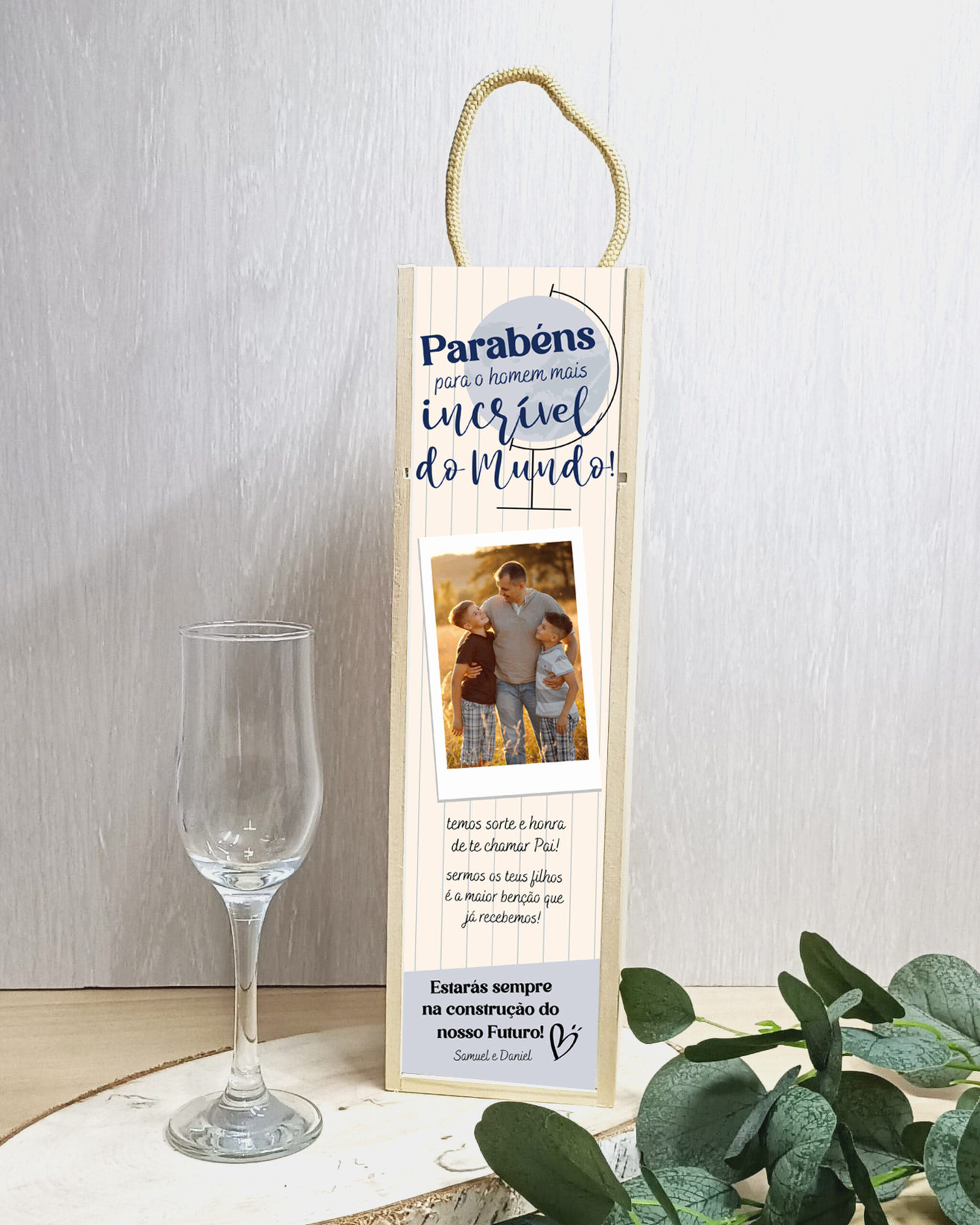 Caixa de Vinho Parabéns Homem Mais Incrível do Mundo