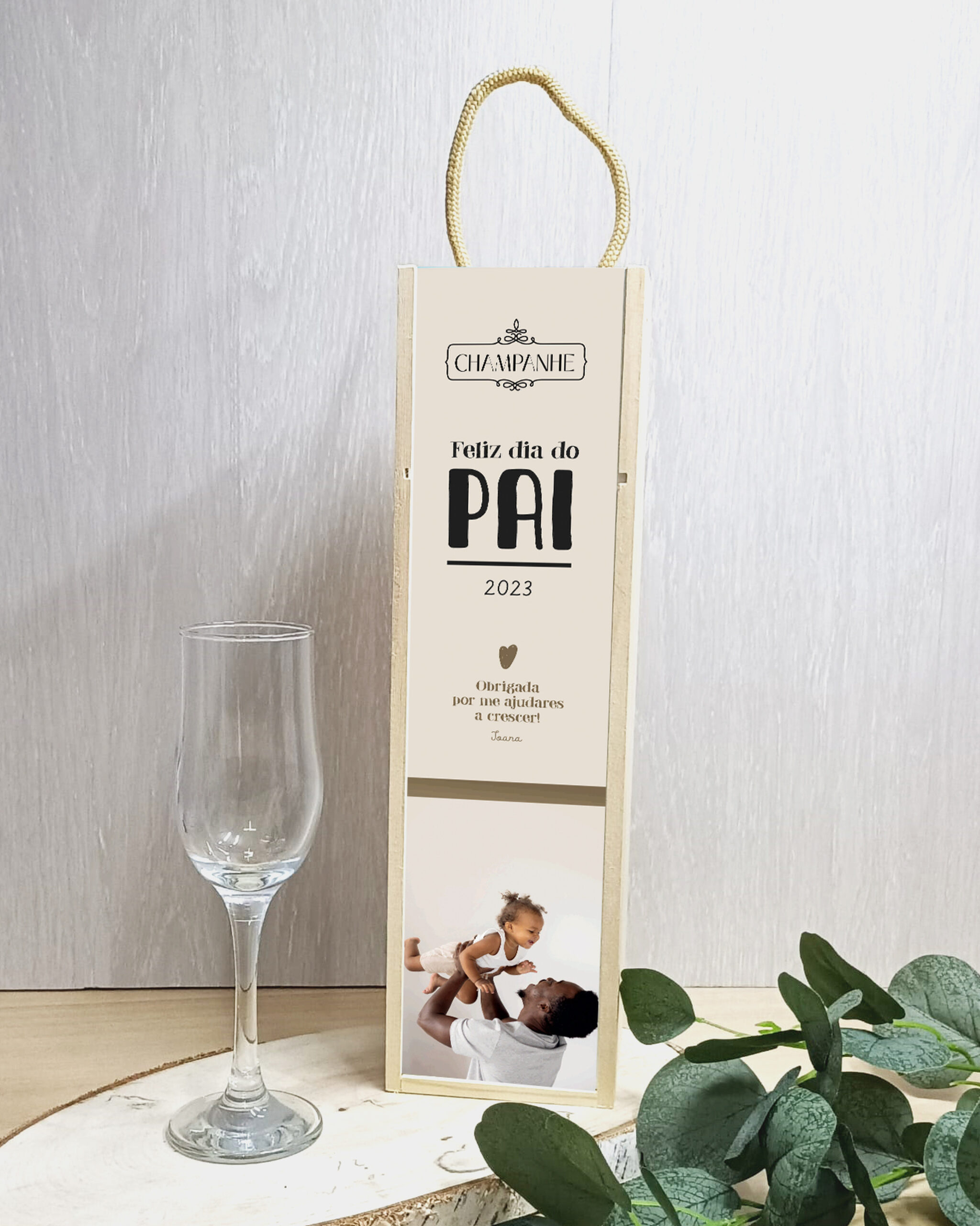 Caixa de Vinho Champanhe Feliz Dia do Pai