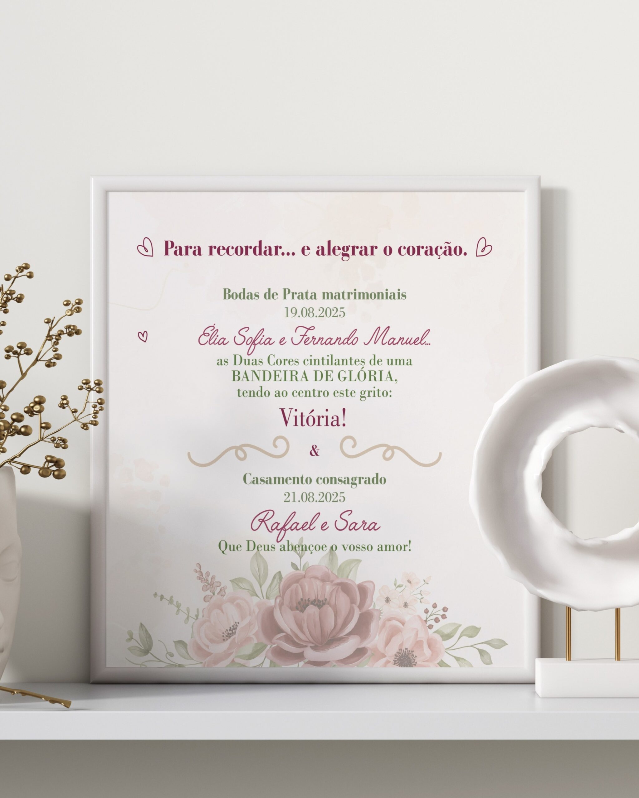 Moldura Bodas Para Recordar e Alegrar o Coração
