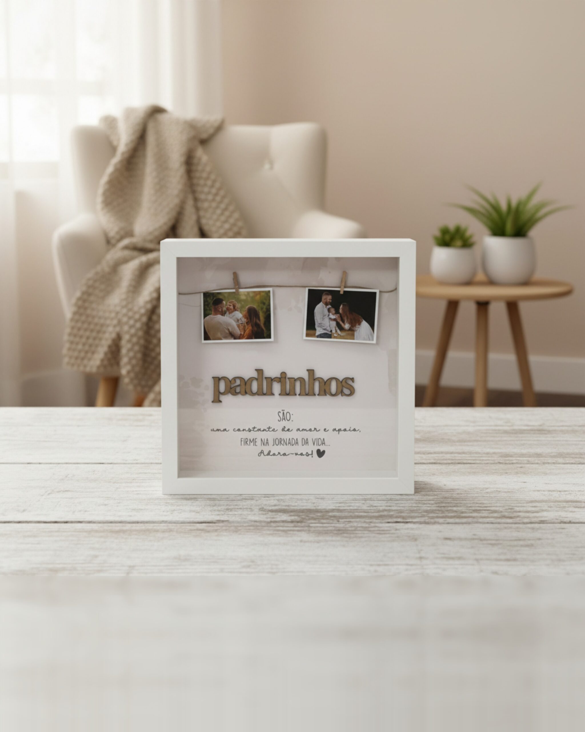 Moldura Padrinhos Amor que Cuida e Protege